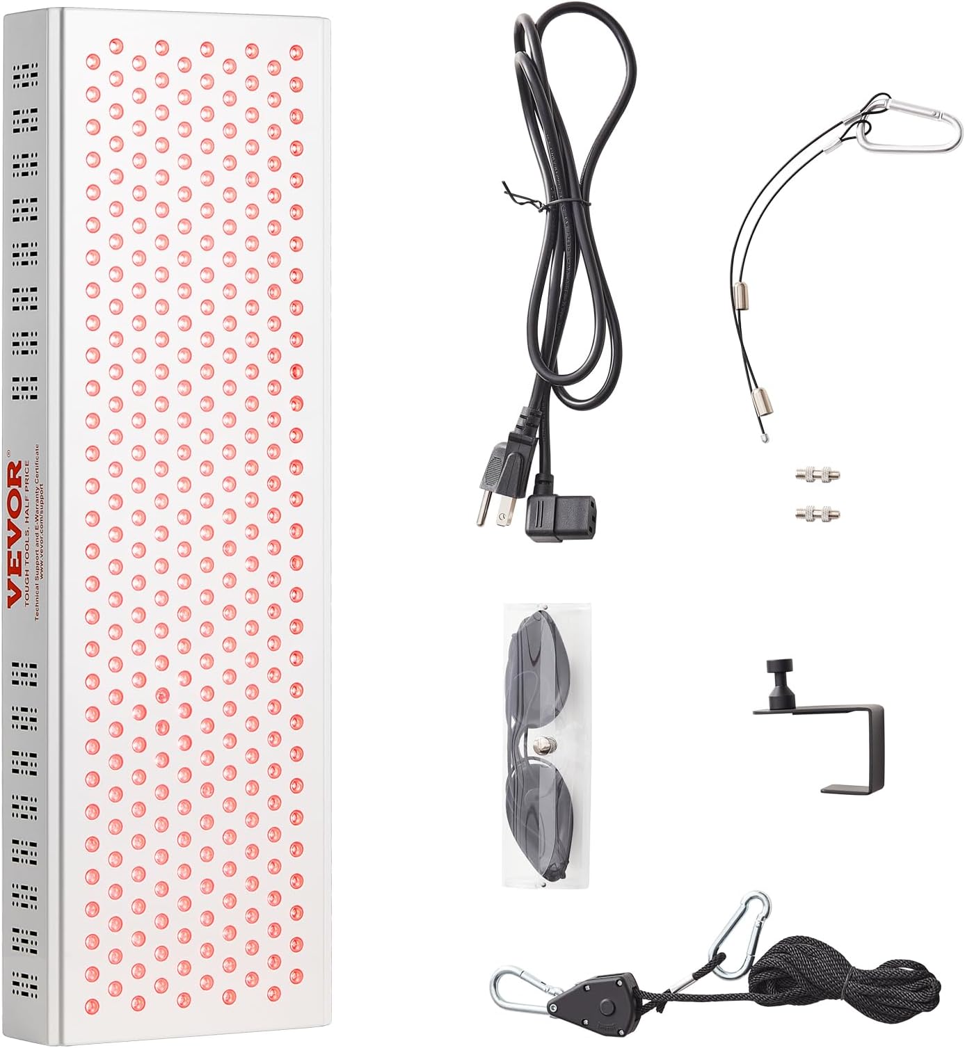 VEVOR Red Light Therapy for Whole Body, 300 Dual-Chip LEDs, 10Hz/40Hz Pulse, 3 Timing Setting, Red 660nm & Near Infrared 850nm Light Therapy Panel for Pain Relief, Wound Healing, Skin Health, 300W