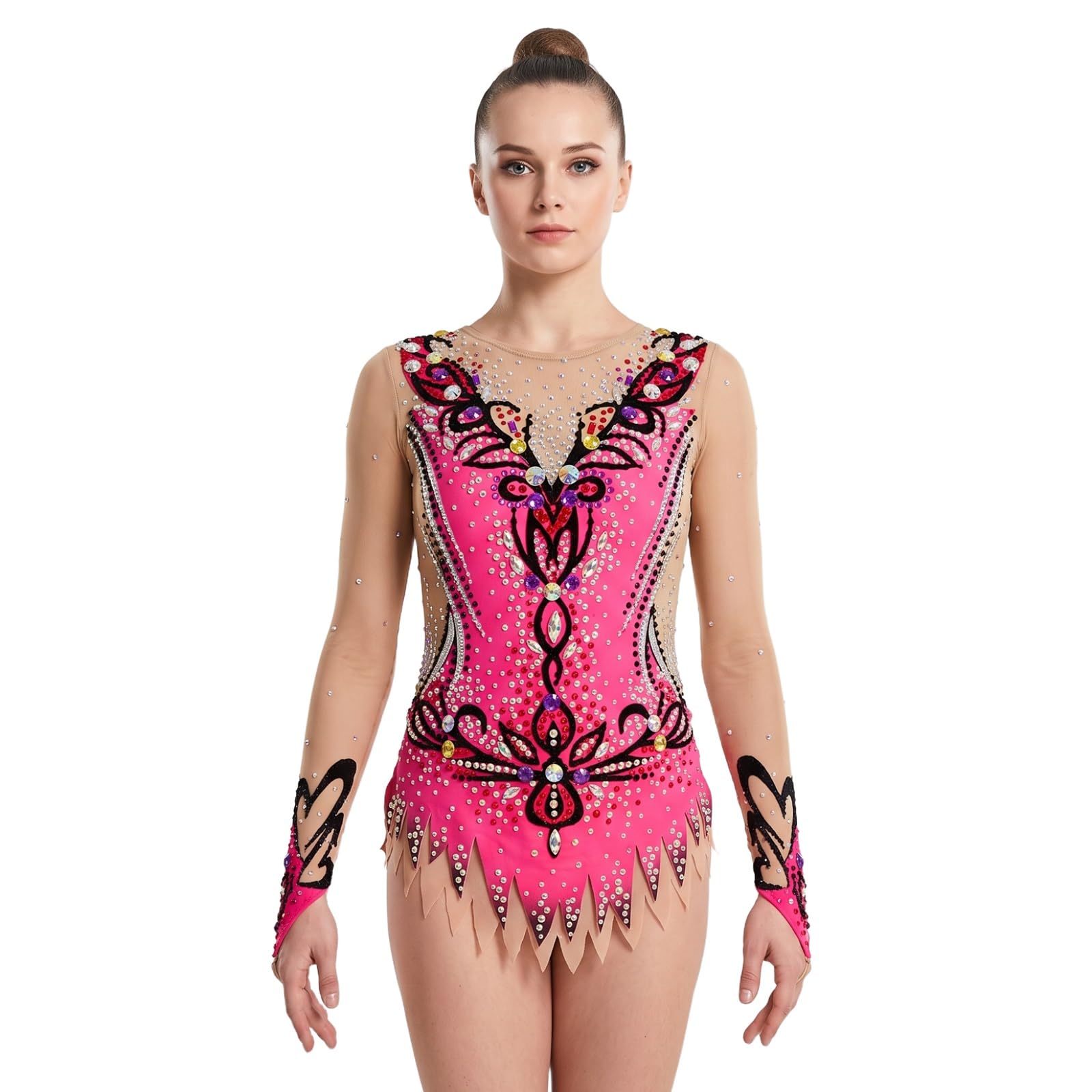 Damen-Trikot For Rhythmische Gymnastik for Wettkämpfe, Hochelastischer, Flexibler Gymnastikanzug, Teamuniformen
