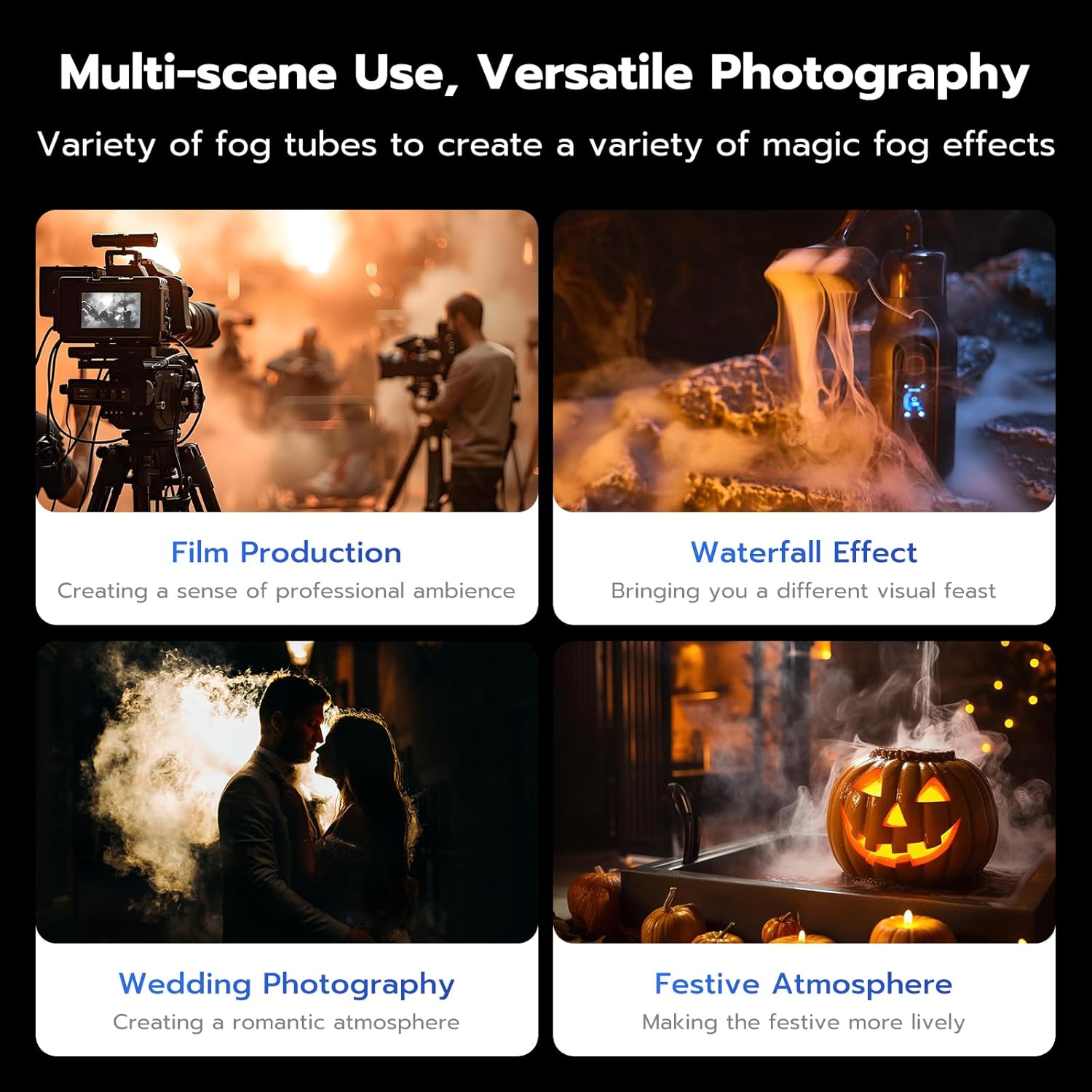 TELESIN C40 Portable Fog Machine for Photography, 40W Handheld Smoke Machine with Remote Control Mini Hand-held Fogger for Outdoor Events, Parties, Stage Effects, Halloween, Disinfection or Weddings