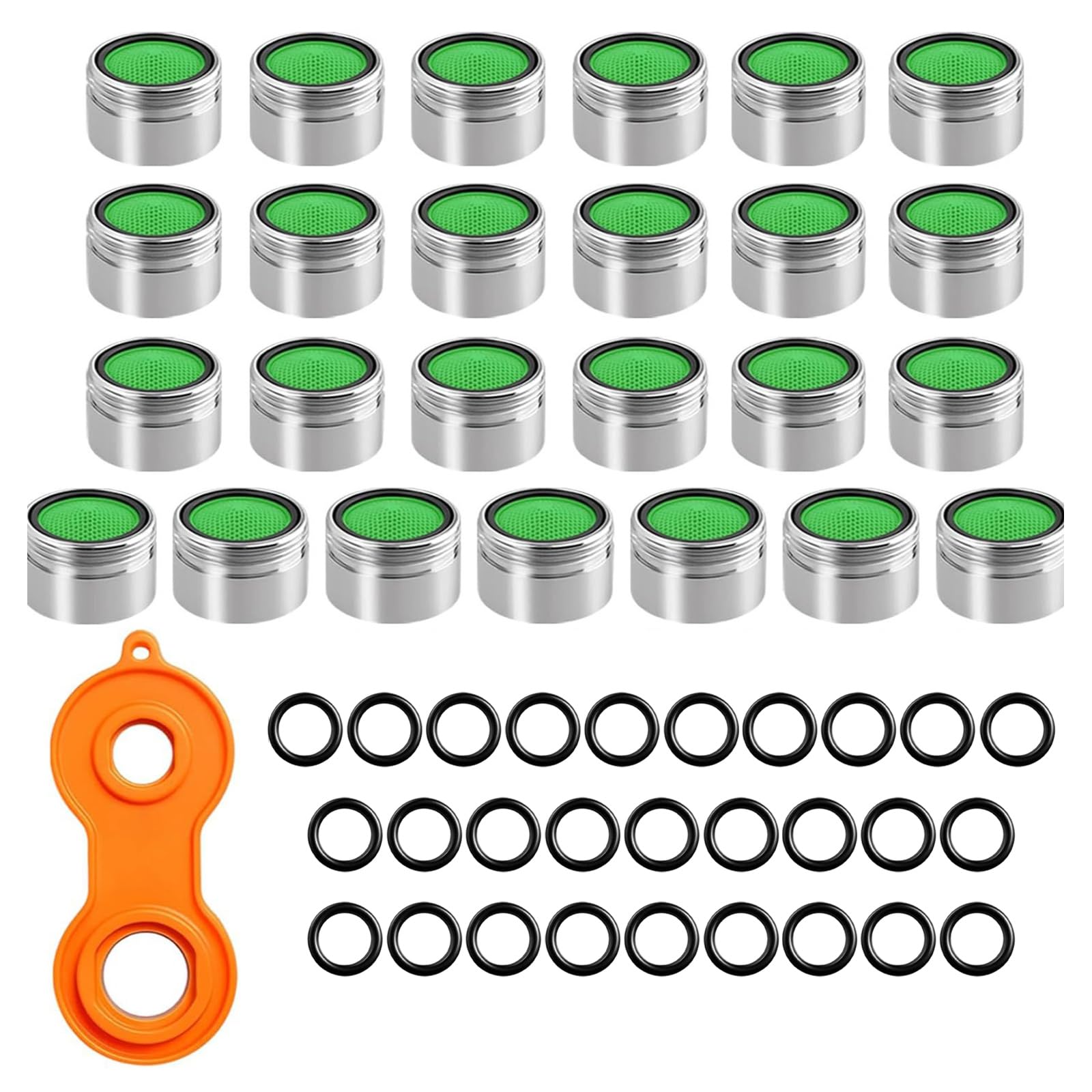 Splash Proof Water Tap Aerators Flows Restrictors Inserts with Washer and Wrench Tap Bubblers Filter Easy to Use Replacement Sink Aerator Insert with Washer Wrench Flows Restrictor Easy to Use