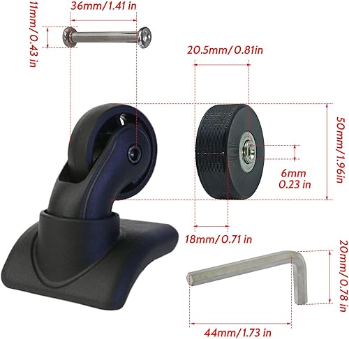 Miniatura 2 de Ruedas de repuesto para equipaje, juego de reparación de ruedas de maleta de 1.969 x 0.709 in, ruedas resistentes al desgaste para bolsa de carrito,