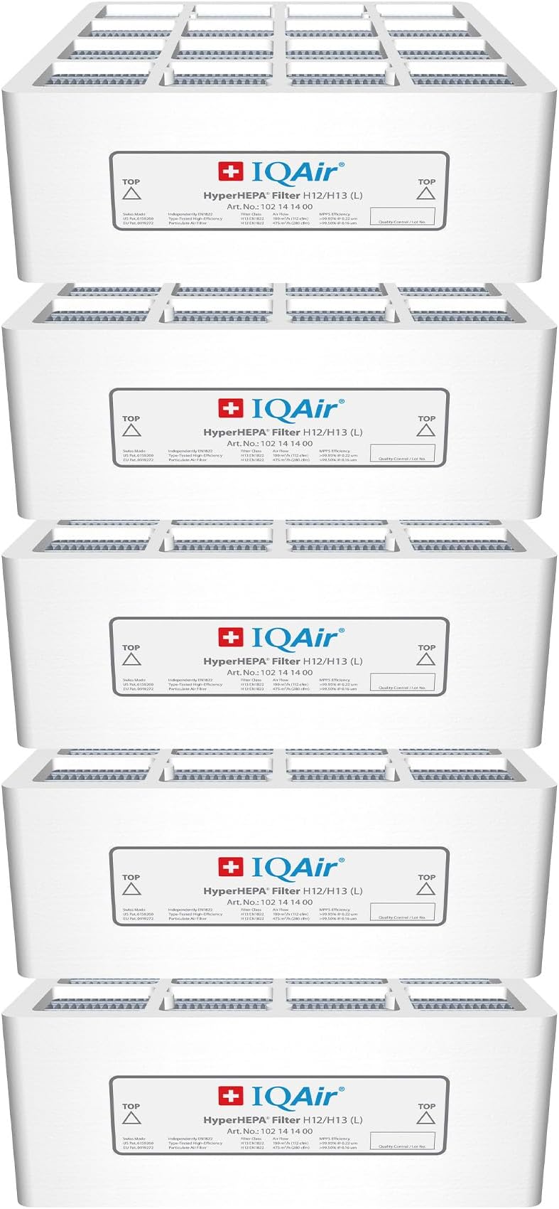 5-Pack HyperHEPA Filter Bundle - Genuine Replacement Air Filter HealthPro Series - Filters Ultrafine Particles - Swiss Made Filters