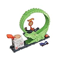 Hot Wheels - Attacco sul Loop del Coccodrillo, pista con pizzeria e 1 macchinina Hot Wheels