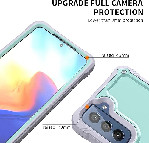 Miniatura 3 de DUOPAL Funda para Samsung Galaxy S21 FE 5G, protección de grado militar a prueba de golpes con protector de pantalla HD de vidrio templado y soporte