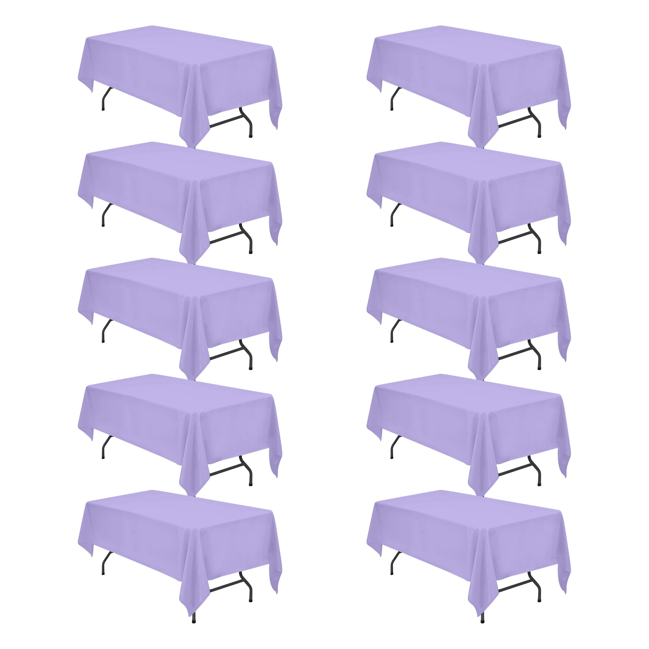 BRILLMAX 10 Pack Lavender Tablecloths 60x102 Inch for 6ft Rectangle Tables