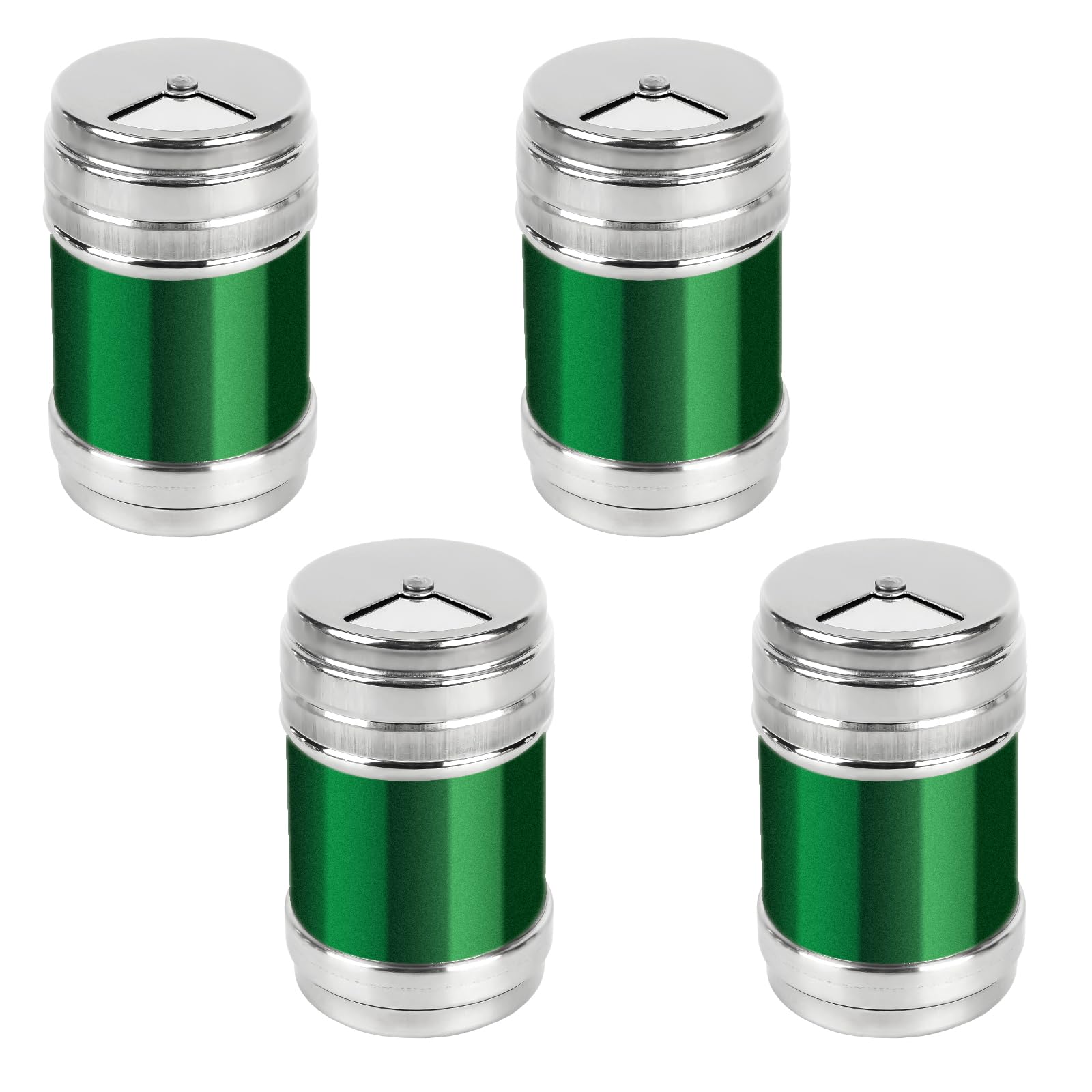 SHIDOW 4 tarros de condimentos de acero inoxidable, botellas de especias para barbacoa, salero y pimentero de primera calidad con agujeros de vertido ajustables, elegante dispensador de sal y pimienta