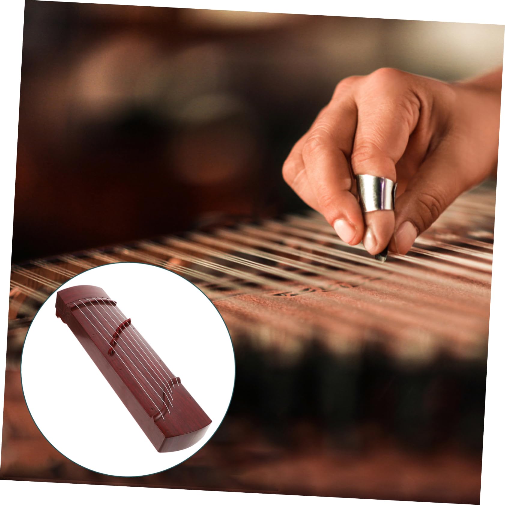 Luxshiny Guzheng Pour Garçon Fille Instrument De Musique Éducatif Pour Débutants Jouet Musical Pratique Guzheng Miniature Pour Et Foncé