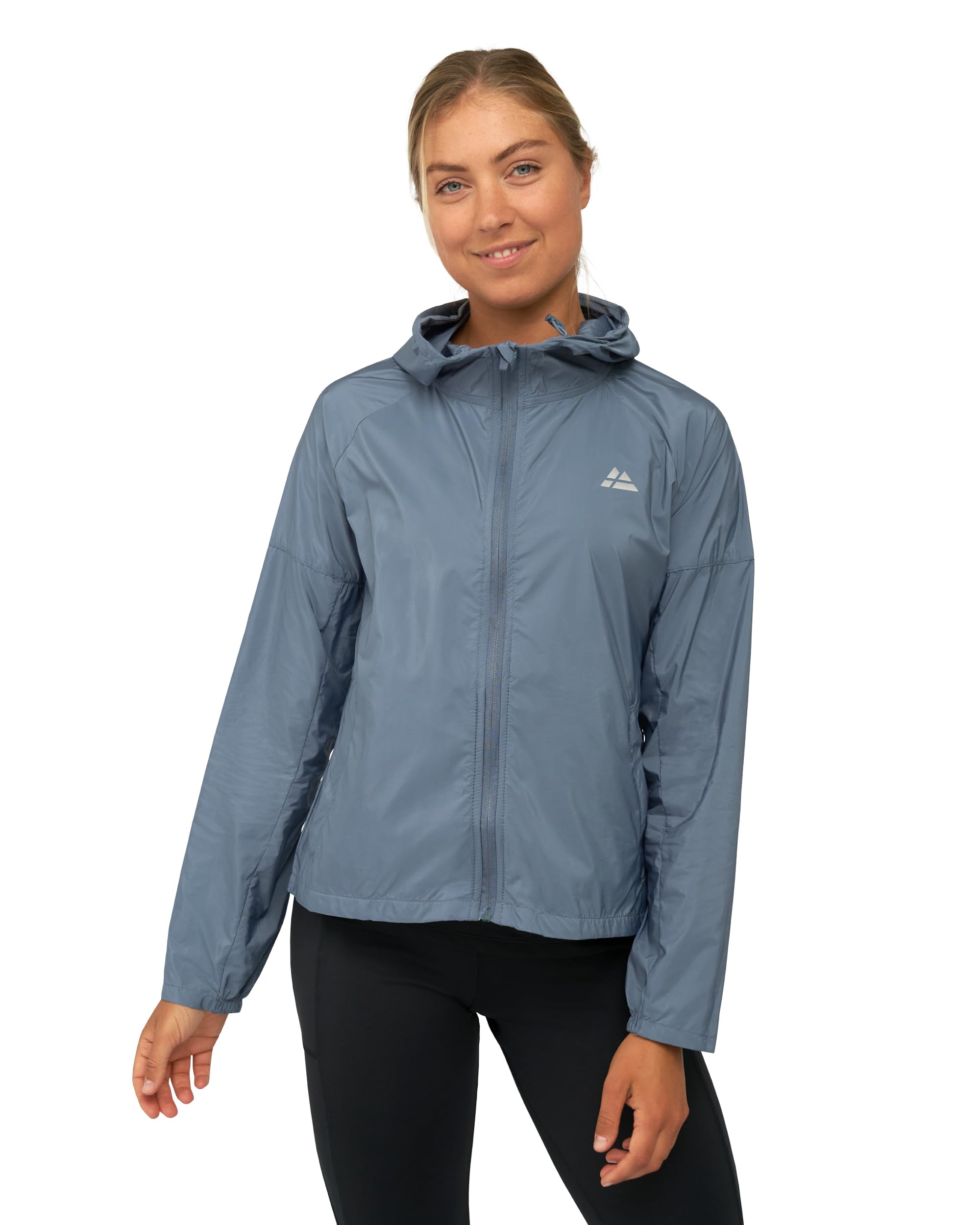 DANISH ENDURANCE Women's Windbreaker, Hood & Full Zip, Running Jacket Made from Recycled Materials, Breathable Sports Jacket, Wind Jacket, Windproof & Ultralight