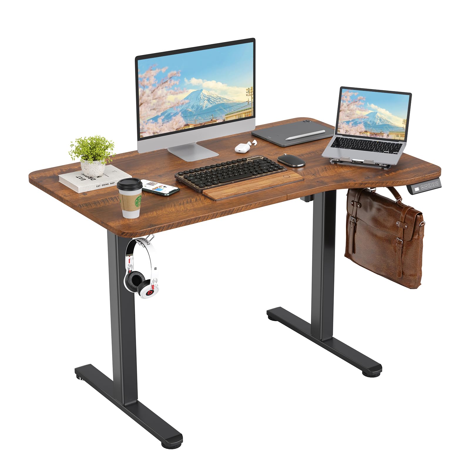 Amazon | Sunon 昇降デスク 電動 昇降式 スタンディング 幅110cm 耐