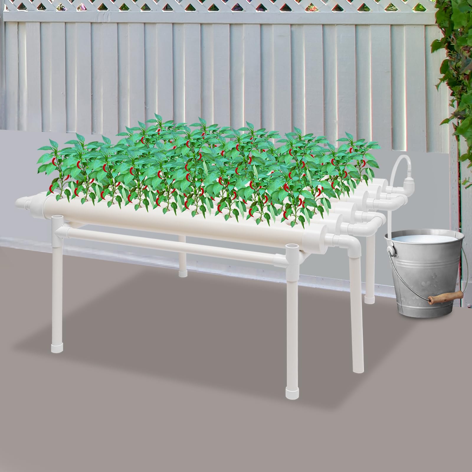 Hydroponic System Grow Kit 54 siti di piante in PVC, sistema idroponico per colture acquatiche, sistema di piante da giardino e esperimenti idroponici, 102 x 62 x 35 cm