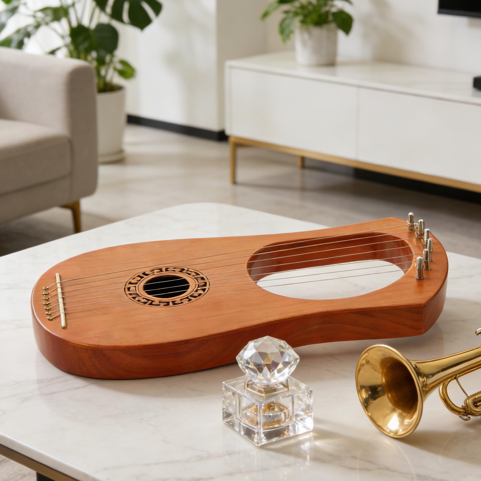 Arpa Lira per Principianti: Strumento Arpa a 7 Corde - Lira Classica in Legno per Principianti e Professionisti - Presente per gli Amanti della Musica