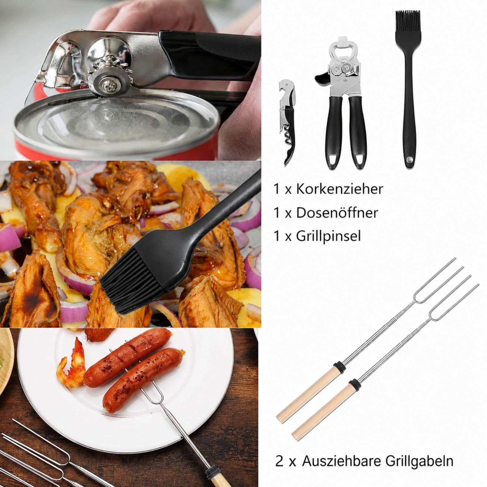 35-teiliges Camping Kochutensilien Set, Tragbare Camping Küche Utensilien, Outdoor Kochgeschirr Set für Picknick, Grillen, Reisen und Outdoor-Aktivitäten