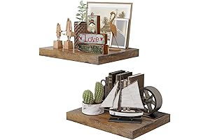 Live Edge Rustic Wood Floating Shelves for Wall, 12 Inch Deep