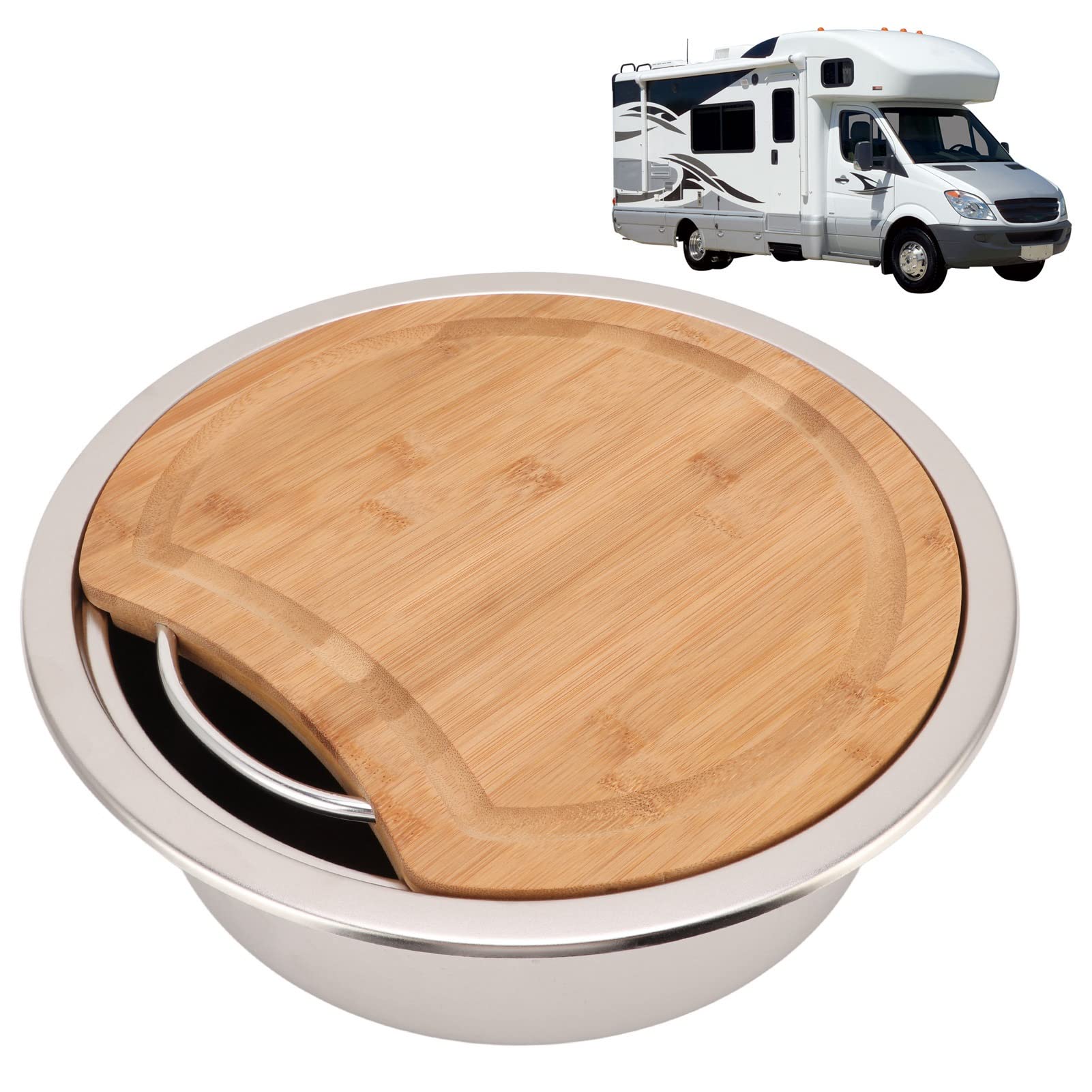 Waschbecken Wohnmobile, Handwaschbecken, poliert, 360 x 120 mm/14, 17 x 4, 72 Zoll, Edelstahl 304, rostfrei, verstopfung, Yachten