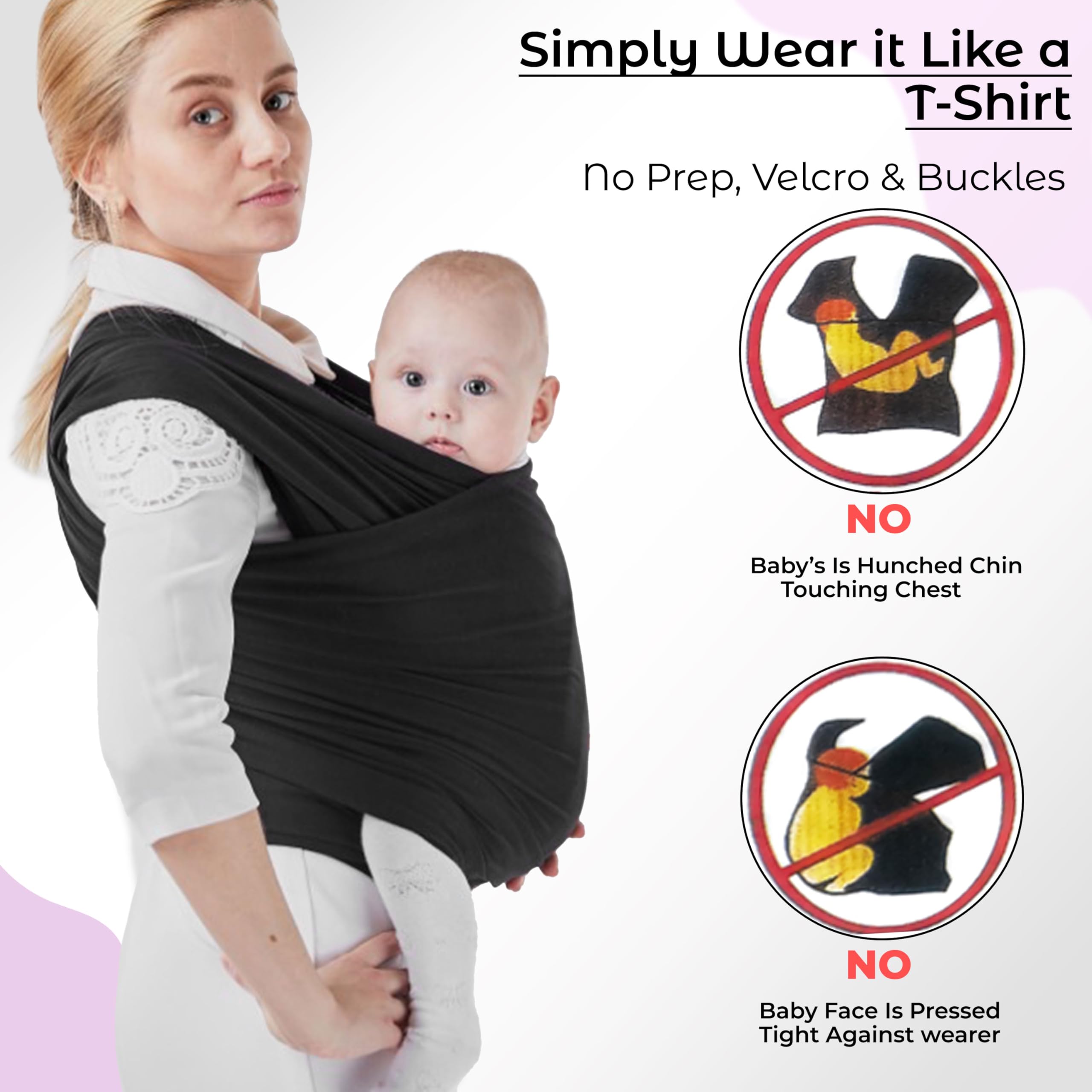 Bembika Adjustable Hands Free Baby Sling Carrier Babies Wrapping