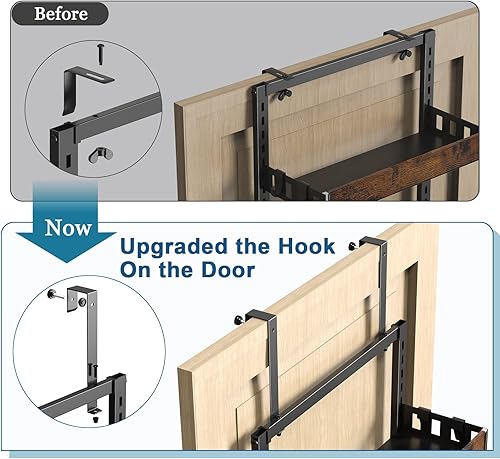 Miniatura 3 de bukfen Organizador de despensa para puerta, cesta de madera ajustable de 6 niveles, organización y almacenamiento de puerta de despensa de cocina,