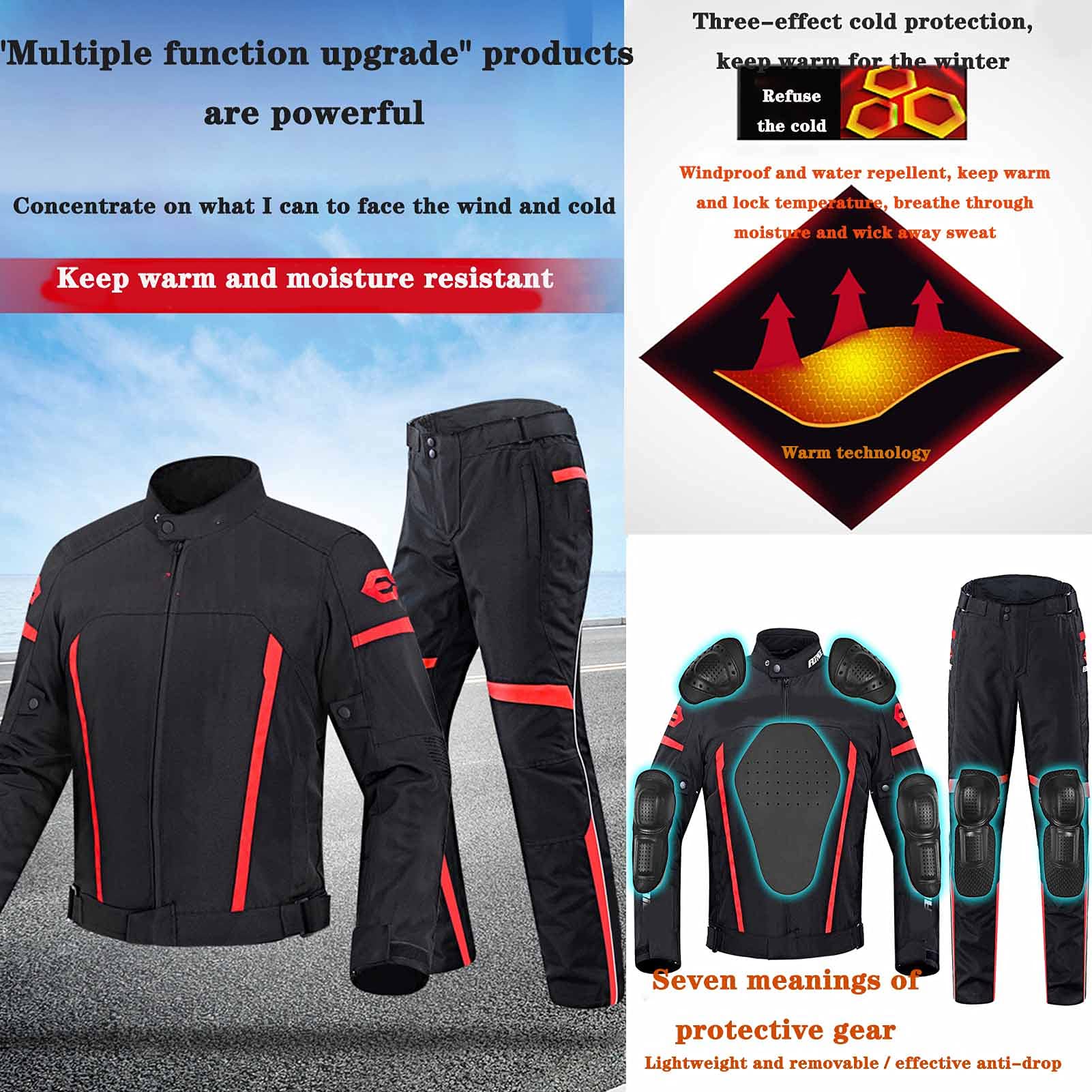Motorcycle jacket and trousers set, motorcycle suits for men in 
