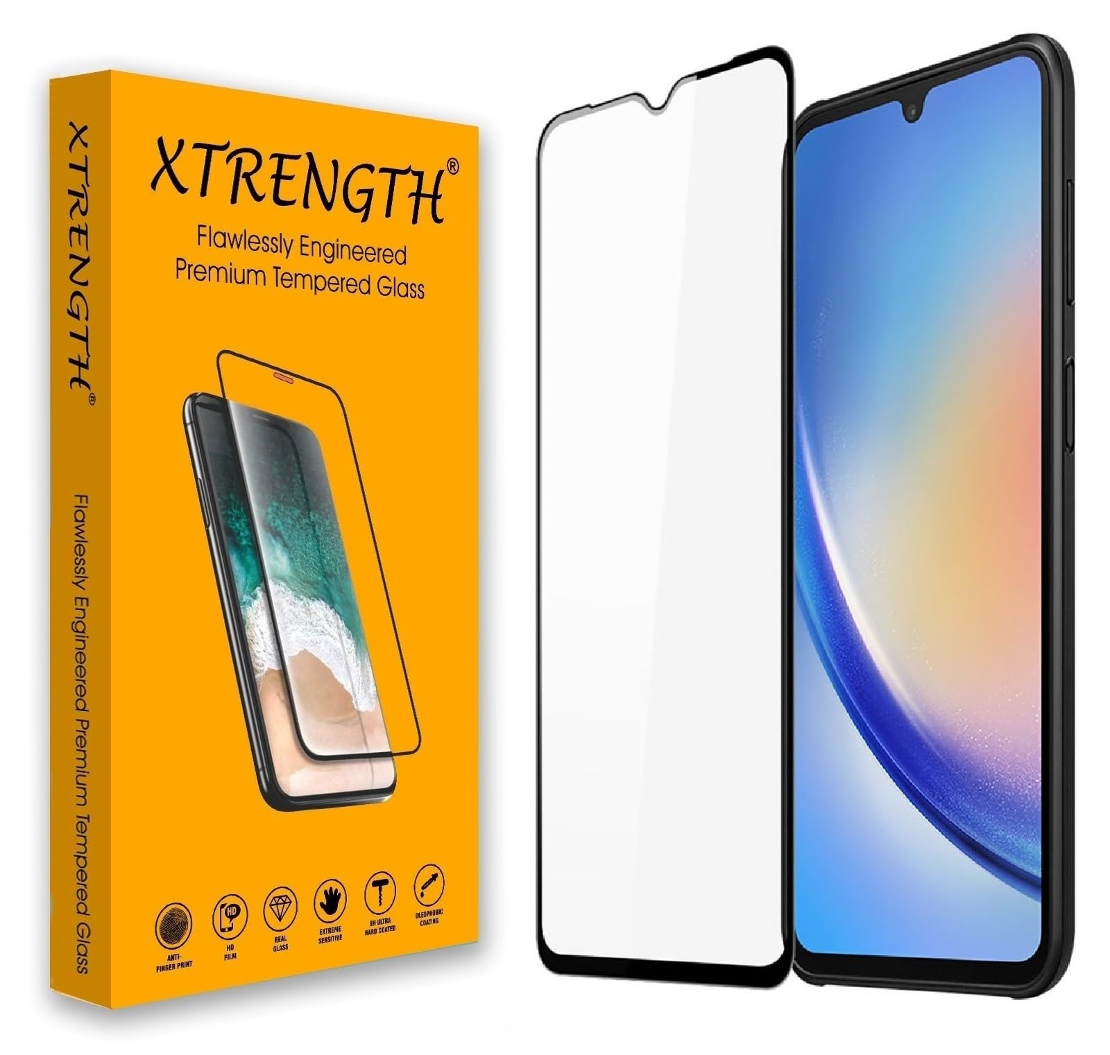 XTRENGTH Advanced HD+ Tempered Glass Screen Protector Designed for Realme C53 / Narzo N53 - Edge to Edge Full Screen Coverage with Easy Installation Kit (Anti-Scratch)