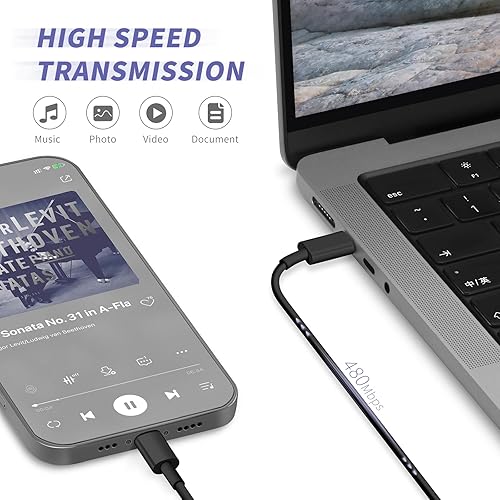 Miniatura 32 de Cargador de iPhone de carga rápida, [certificado MFi], paquete de 2 bloques de carga rápida tipo C de 20 W con cable USB C a Lightning de 6 pies