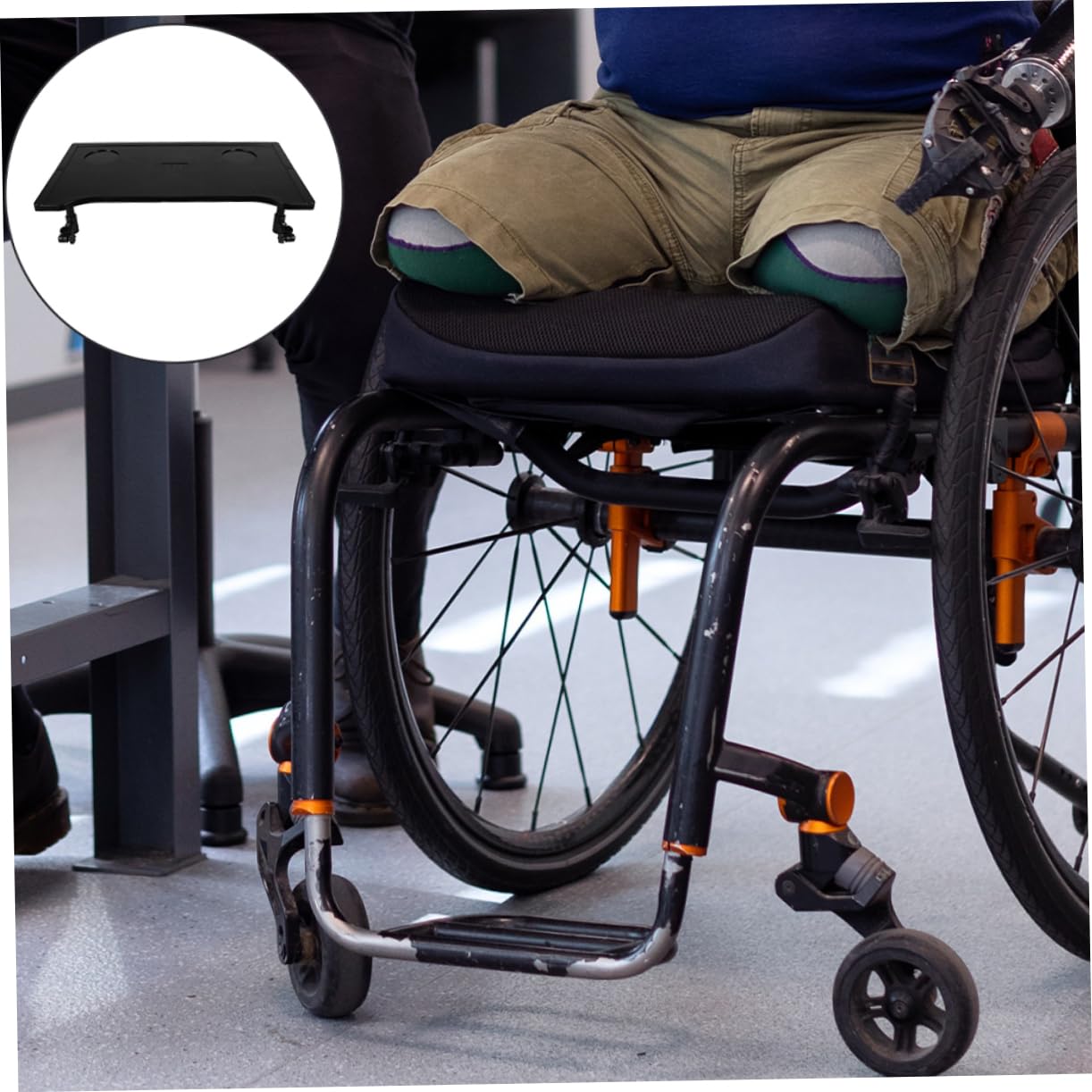 Table à Manger pour Fauteuil Roulant Pliable Abs Noir 2 Pièces