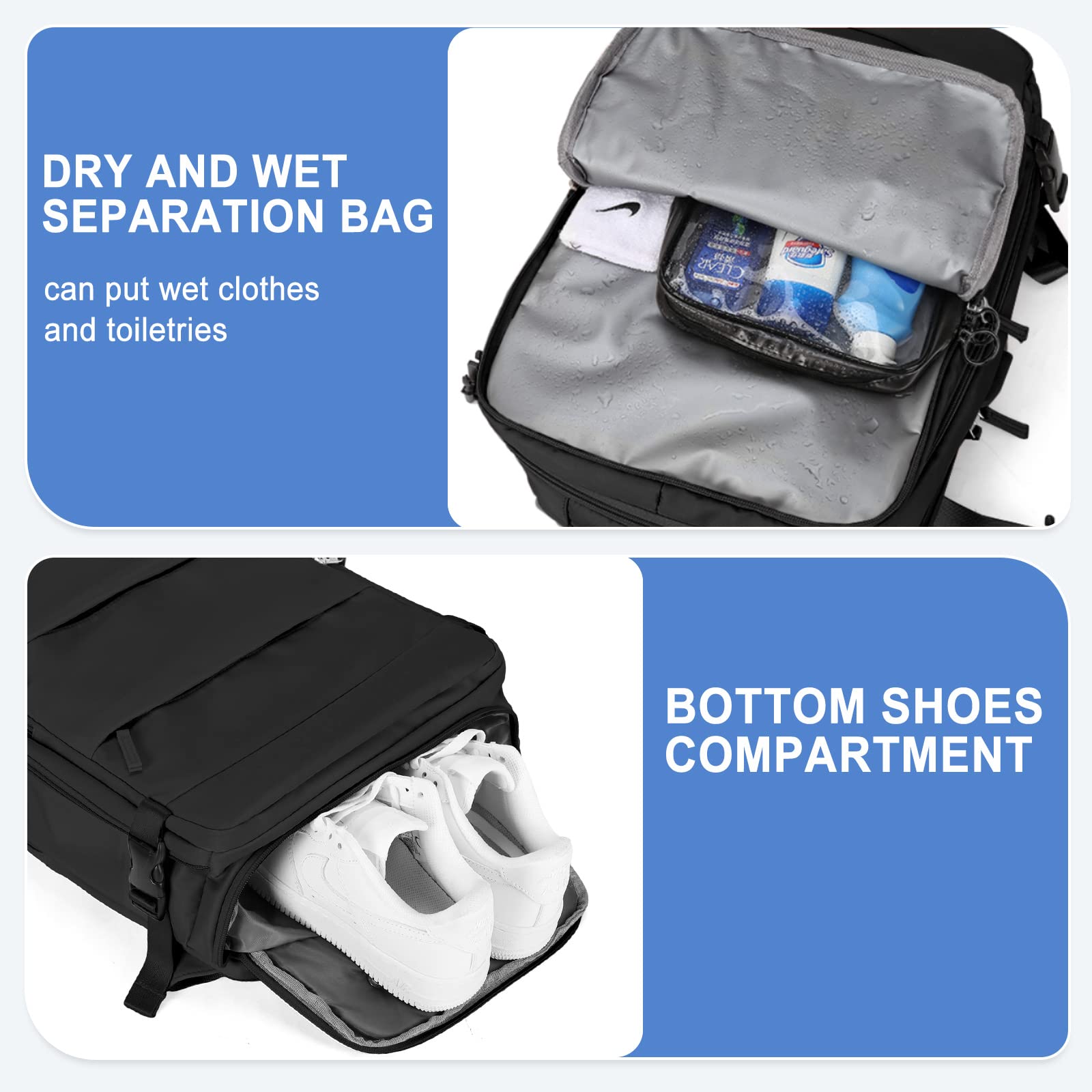 Zaino Bagaglio a Mano Ryanair 40x20x25 Zaino Aereo Borse da Cabina per Easyjet 45x36x20 Zaino da Viaggio donna con porta ricarica USB, Borsa da Viaggio aereo Zaino Computer Impermeabile Casual Daypack