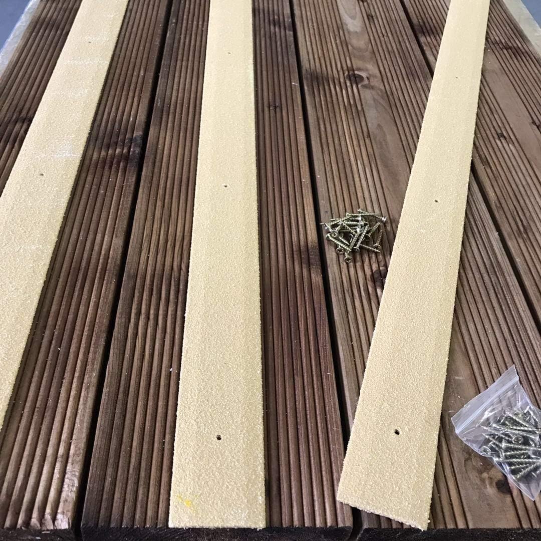 GreenTec GRP Anti Slip Decking Strip – Heavy Duty Non Slip Safety Tread for Decking, Outdoor Steps, Stairs & Ramps – Multiple Sizes & Colours (20, Beige, 1000mm x 50mm x 3mm)