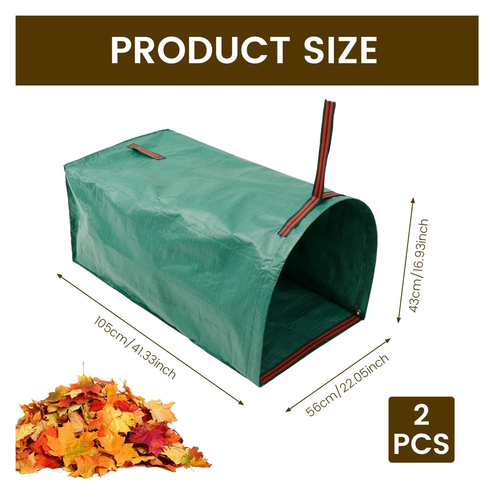 Recoge Hojas Jardin Bolsas for residuos de jardín (2 unidades, 270 l, gran capacidad, con 3 asas resistentes, reutilizables, impermeables)