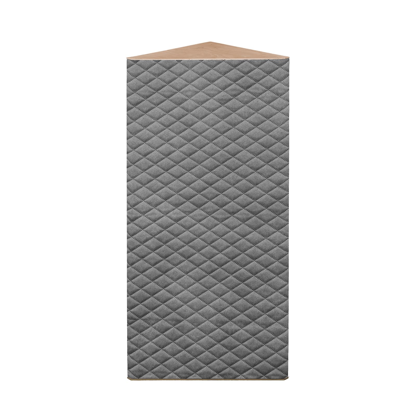 Premium Dreieck Bassfalle - 100cm Höhe - Bassabsorber Basstrap - 80kg/m³ Akustikwolle (Graphit (Lederoptik) + Deckel natur, 50cm)