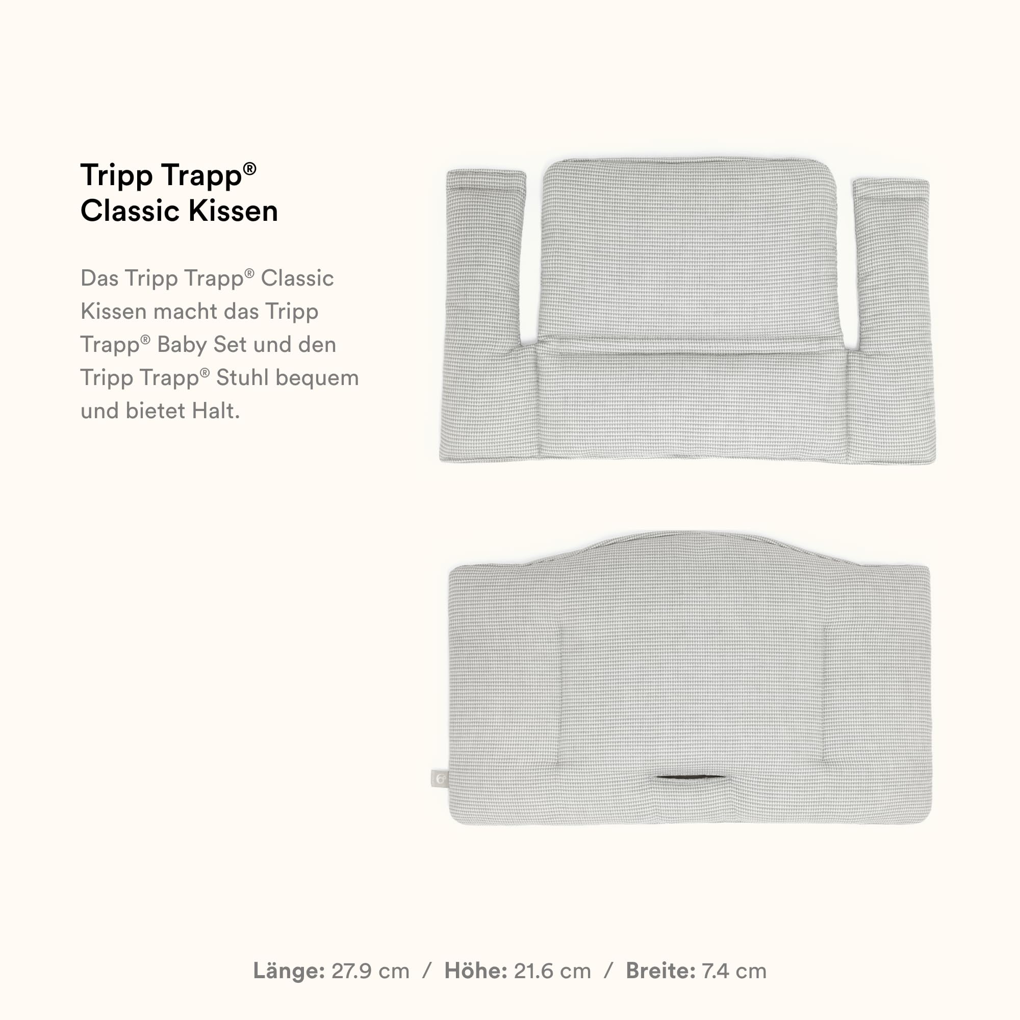Tripp Trapp Classic Kissen, Nordic Grey – Als Ergänzung zum Tripp Trapp Stuhl & Hochstuhl, gibt Halt und Komfort – Maschinenwaschbar