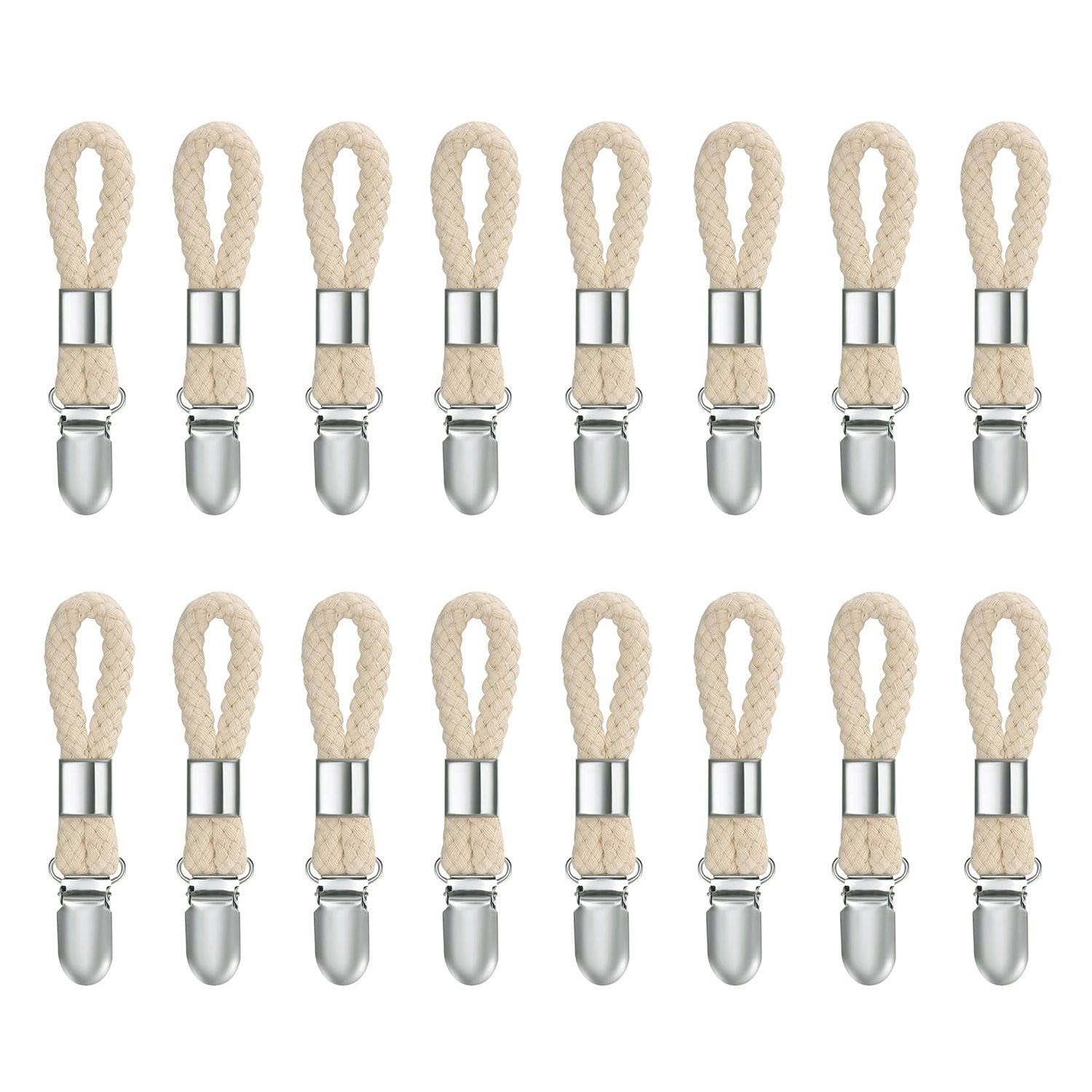 Ubsiuh Beige 16 Pieces Of Towel Clips, Towel Fixed Storage Clips, Wall Storage Lanyard Clip Accessories, Suitable For Bathroom Hanging Bath Towels, Kitchen Hanging Rags, Etc.