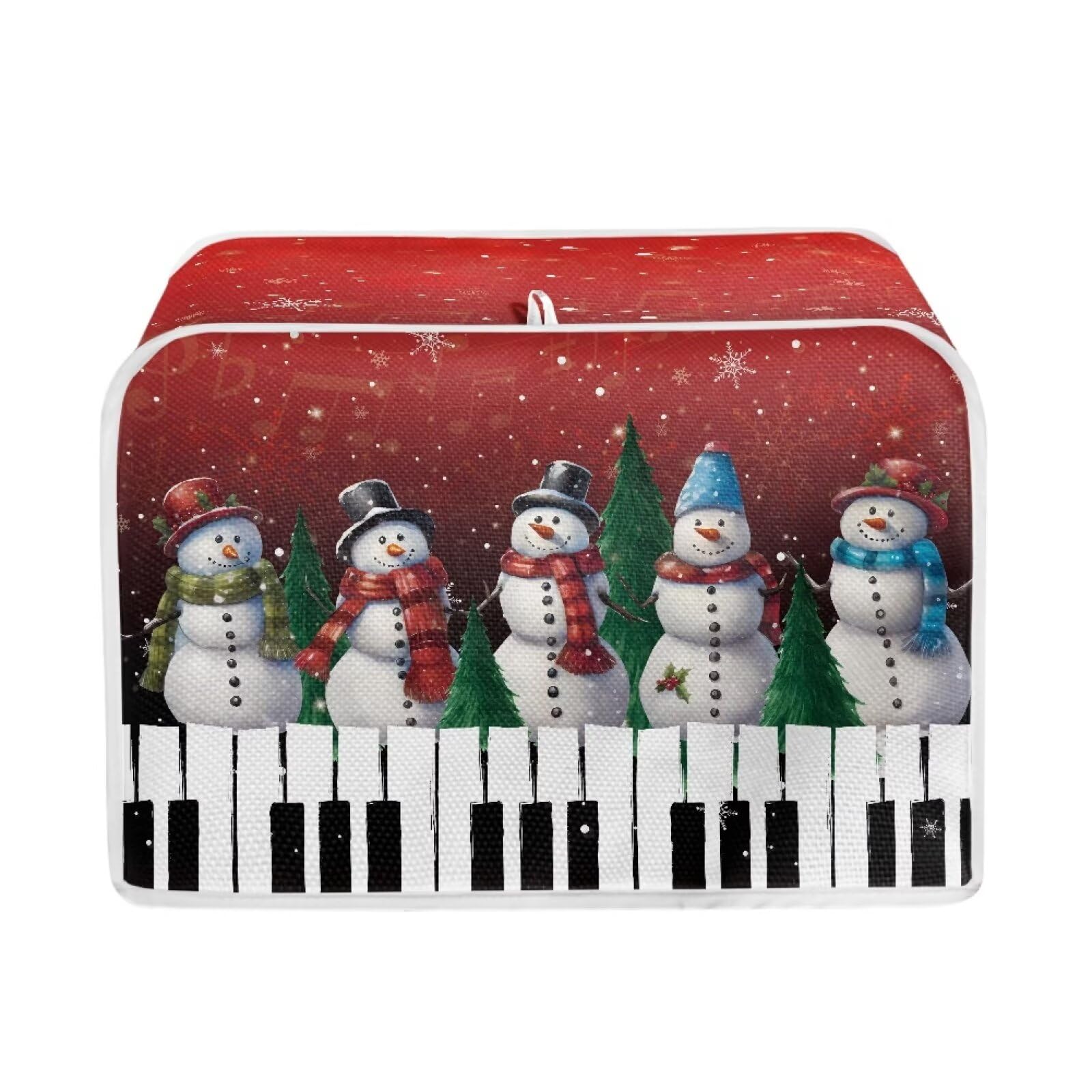 TOADDMOS Toaster Cover 2 Slice X-Mas Snowman Piano Keyboard Dust Proof Cover for Kitchen Small Appliance Toaster Protector Cover Kitchen Accessories