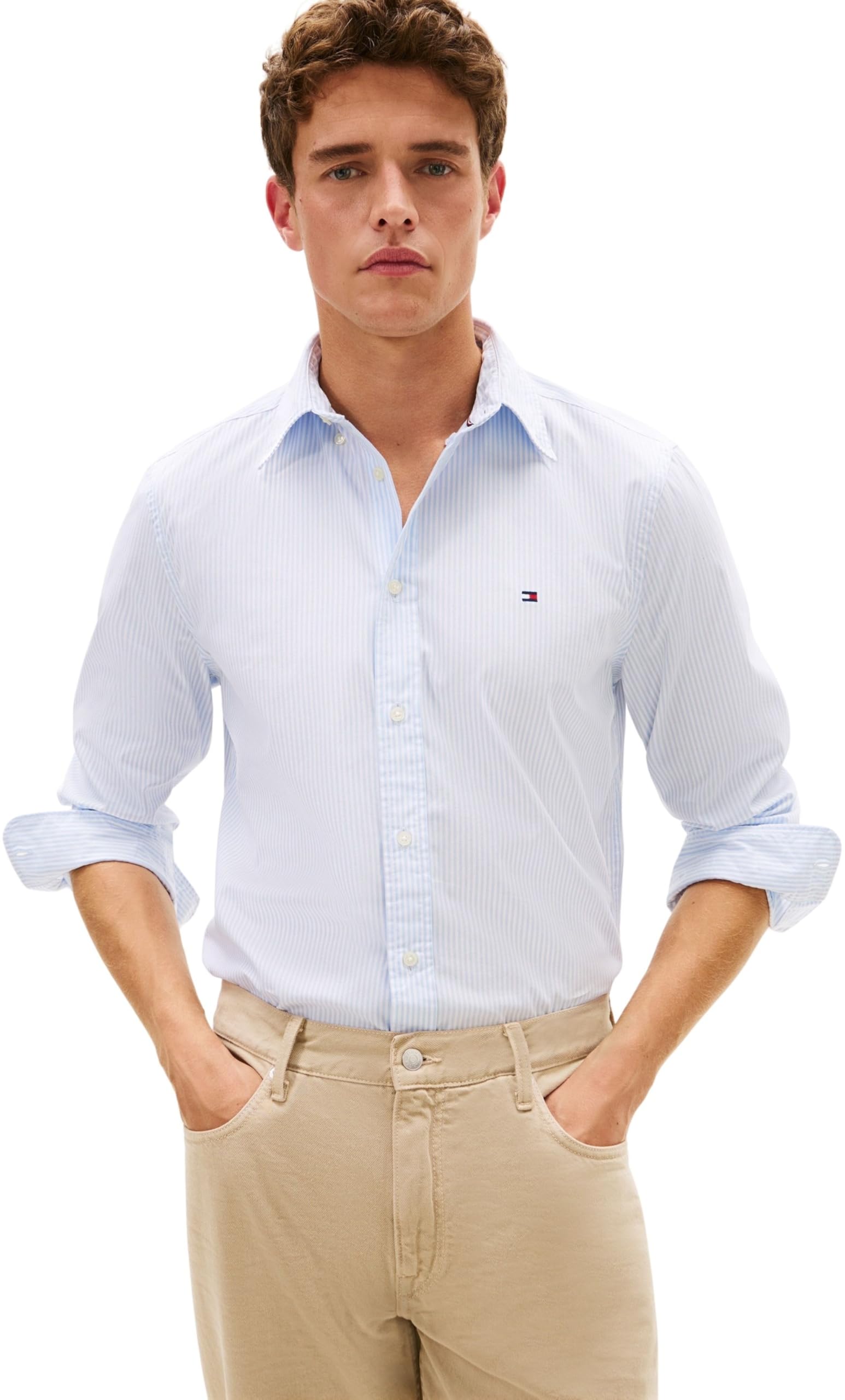 Tommy Hilfiger Koszula L/S Mężczyźni Core Flex Pop Classic Stp Shirt Mw0mw41403