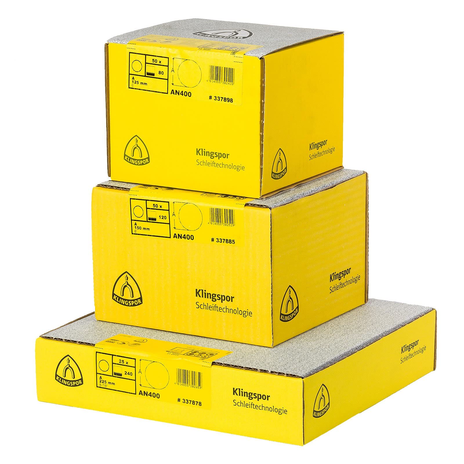 Klingspor AN 400 Schleifscheiben 150mm - Gitter Netz Klett Scheiben Körnung 320, 50 Stück