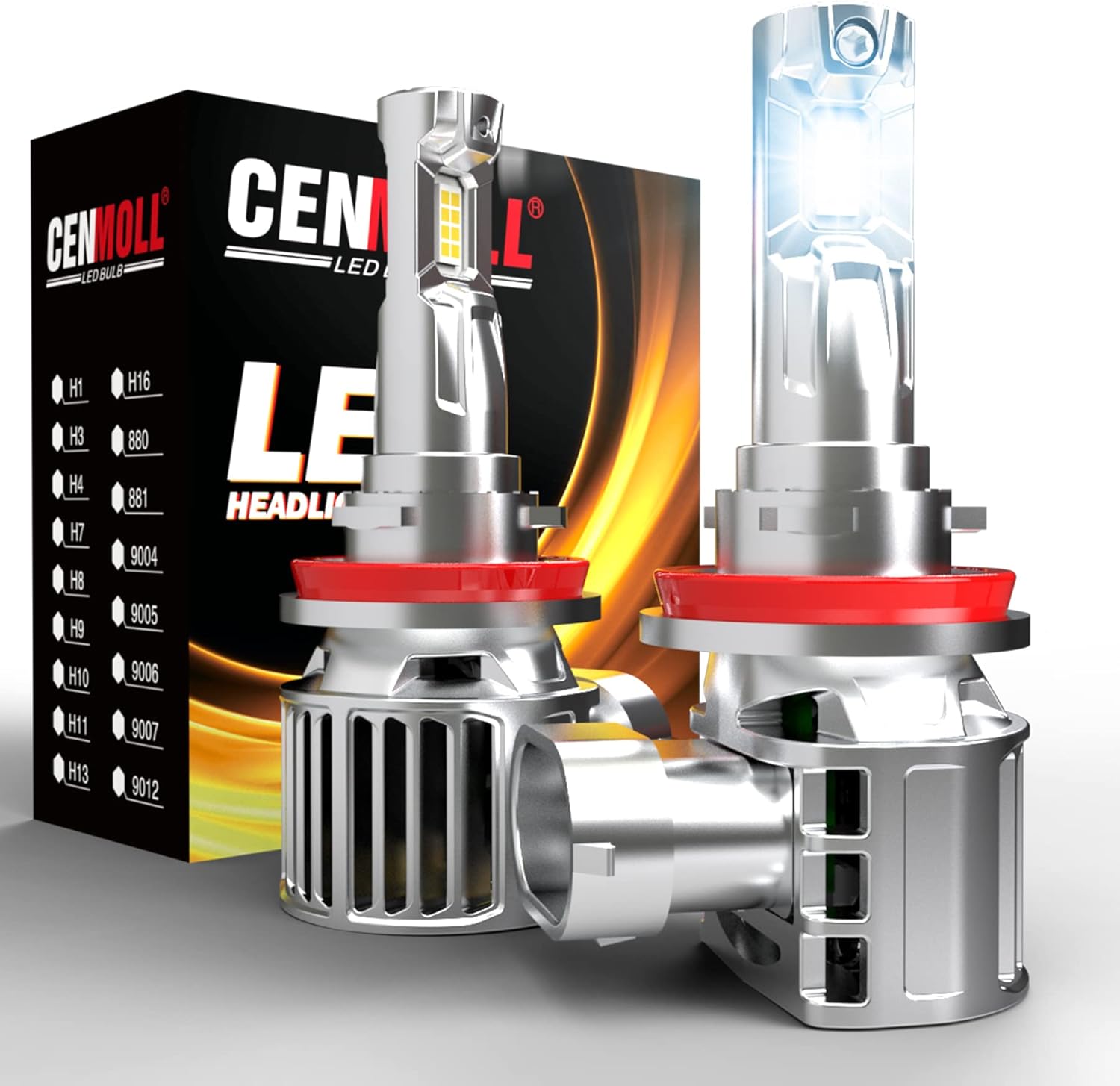 Cenmoll H11 LED Headlight Bulb, Super Bright 80W 16000LM 6000K Cool