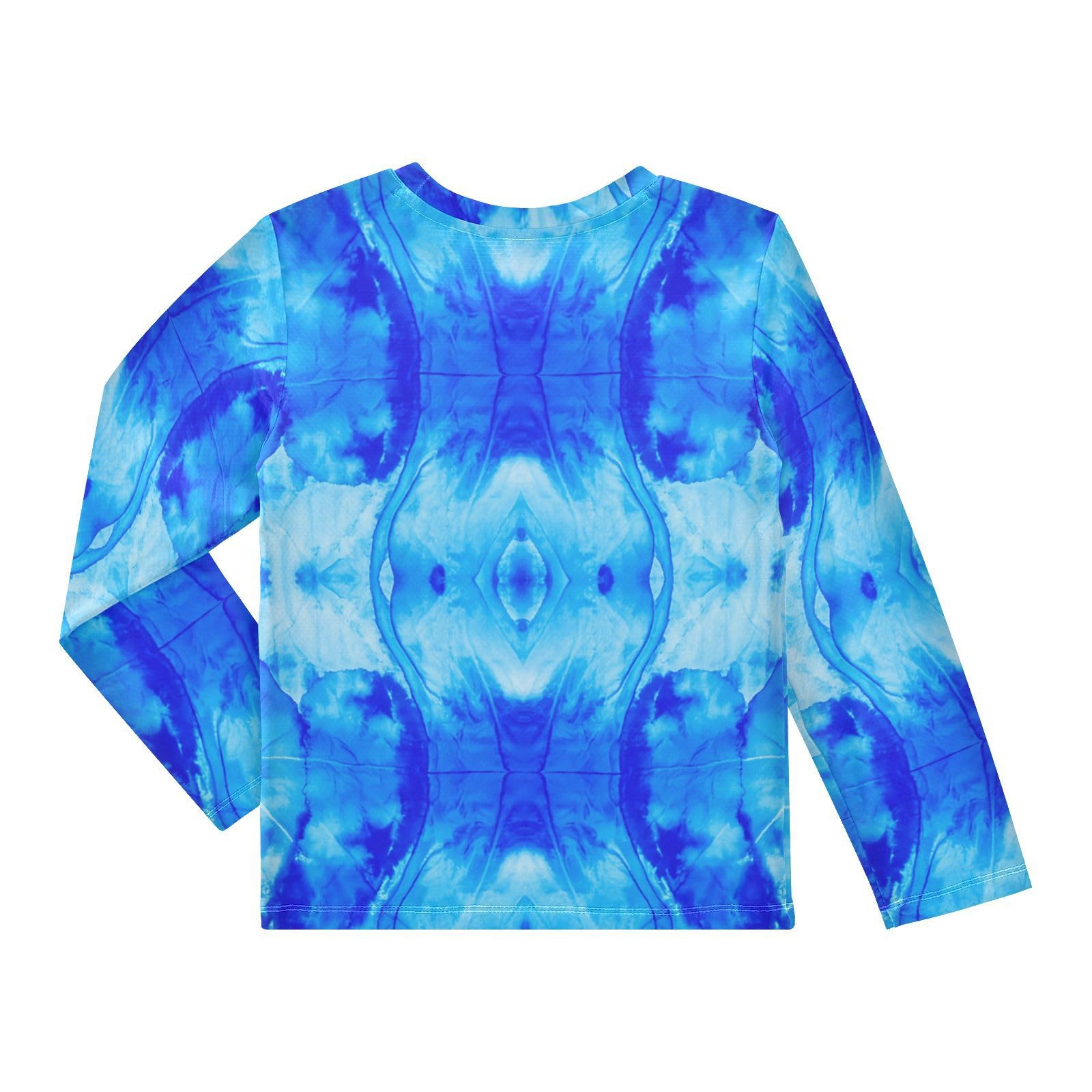 Blue Ink Blot Rash Guard Shirt for Boys Sun Protection Shirt for Kids Toddlers UPF50+ 5-6T
