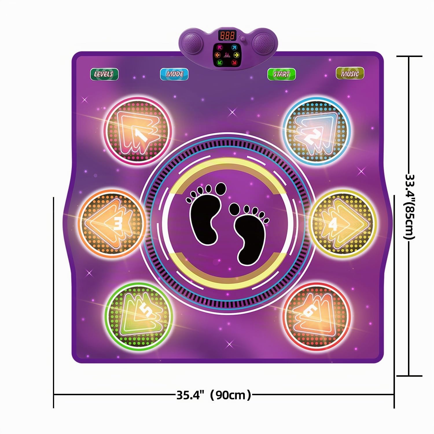 Upgrade Tanzmatte,elektronisches Musiktanzpad,mit 6 Leuchttasten,unterstützt Musikwiedergabe über das Handy,6Spielmodi,geeignet für Kinder von3-12Jahren,perfekt als Weihnachts- und Geburtstagsgeschenk
