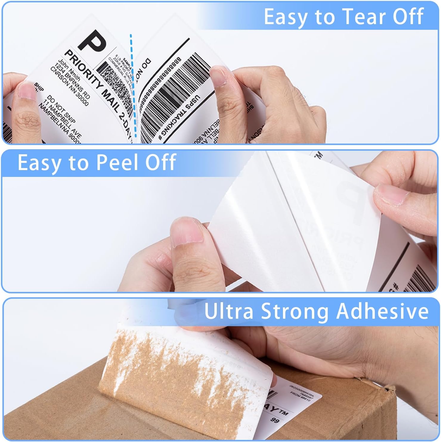 Phomemo 4X6 Thermal Labels - Shipping Labels, Thermal Printer Label, Roll Label for Shipping Label, Address, Mail, Compatible with Zebra, Munbyn, Rollo, Polono, Nelko, Pack of 500, White - Image 4