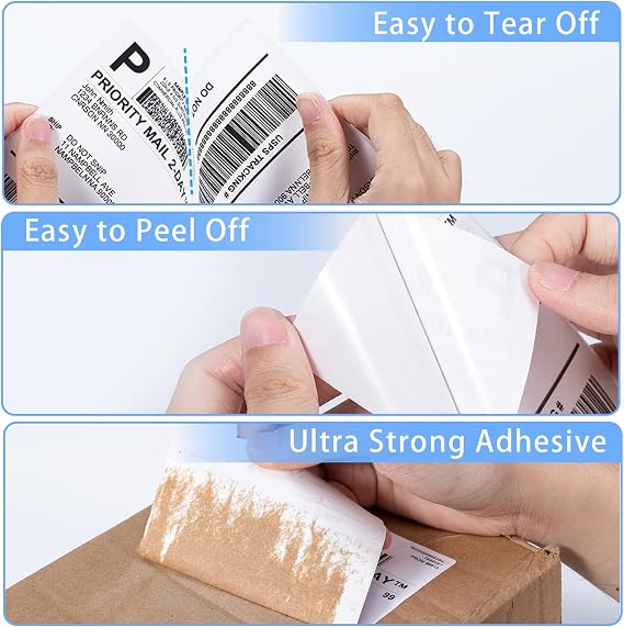 Phomemo 241-BT Thermal Label Printer, Mailing Label Printer, Heat Sensitive, Bluetooth Connection, 500 Sheets, Phomemo A6, Thermal Label Stickers, 4.0 x 6 Inches 10.2 x 15.2 cm, Thermal Paper