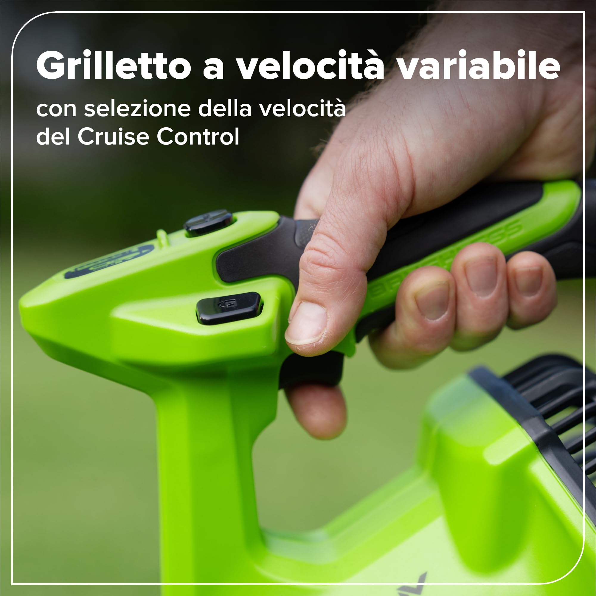 Greenworks Soffiatore a Batteria 24V Premium, Motore Brushless ad Alta Efficienza, 14,58 m³/min, 209 km/h, Tecnologia QUIETFORCE, Cruise Control – Solo Utensile BL24515A1