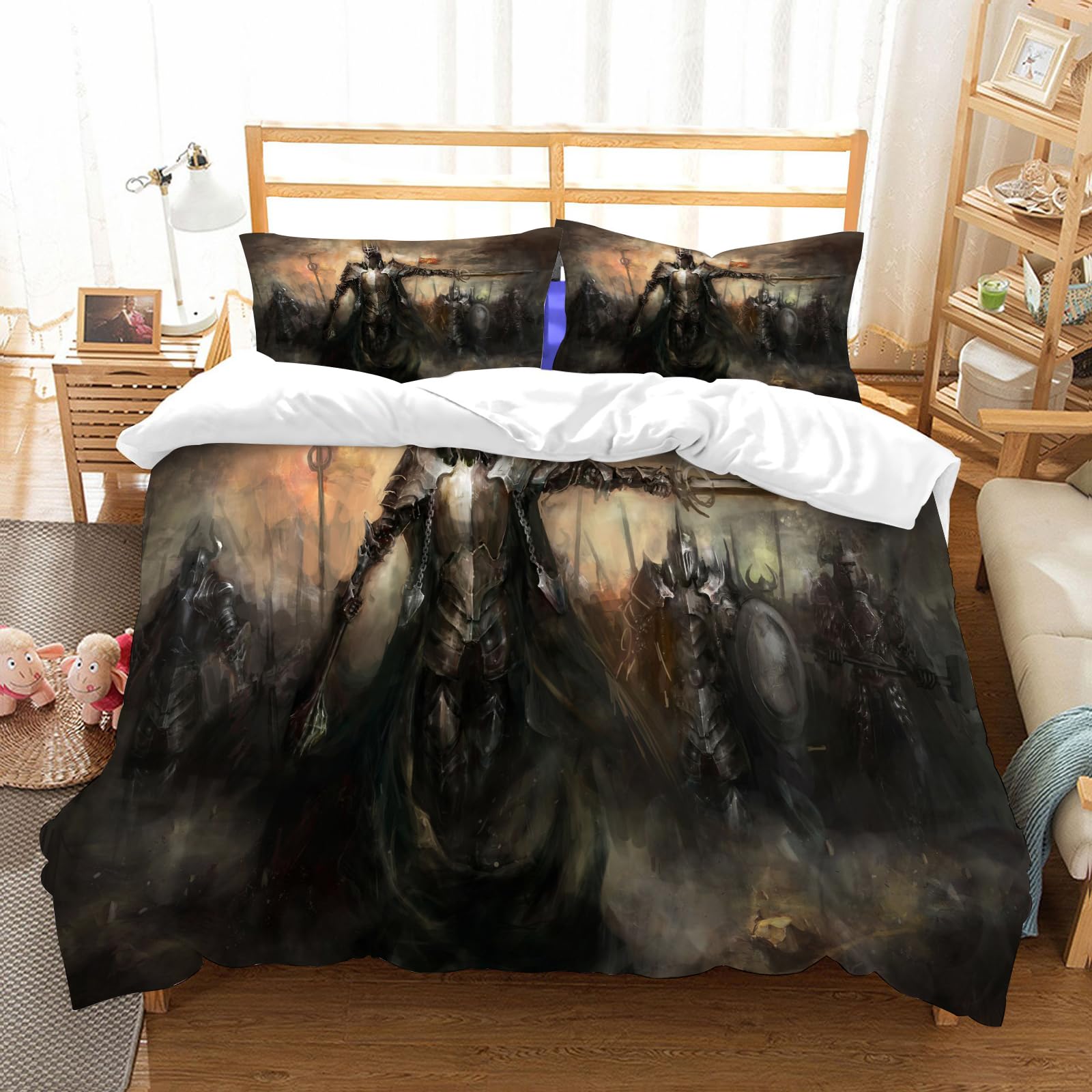Parure de lit militaire 100% microfibre avec 1 housse 178x208cm et 2 taies d'oreiller