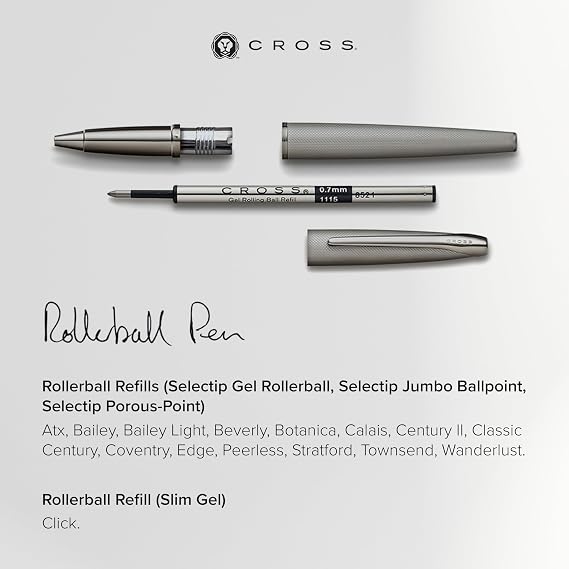 Cross Selectip Gel Rollerball Pen Refill, Dual Pack, Blue Ink, 0.4mm | Professional-Grade Refill for Effortless Writing and Journaling, Bold Gel Ink, Smooth Laydown, Quick-Drying Ink