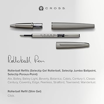 Cross Selectip Gel Rollerball Pen Refill, Dual Pack, Blue Ink, 0.4mm | Professional-Grade Refill for Effortless Writing and Journaling, Bold Gel Ink, Smooth Laydown, Quick-Drying Ink