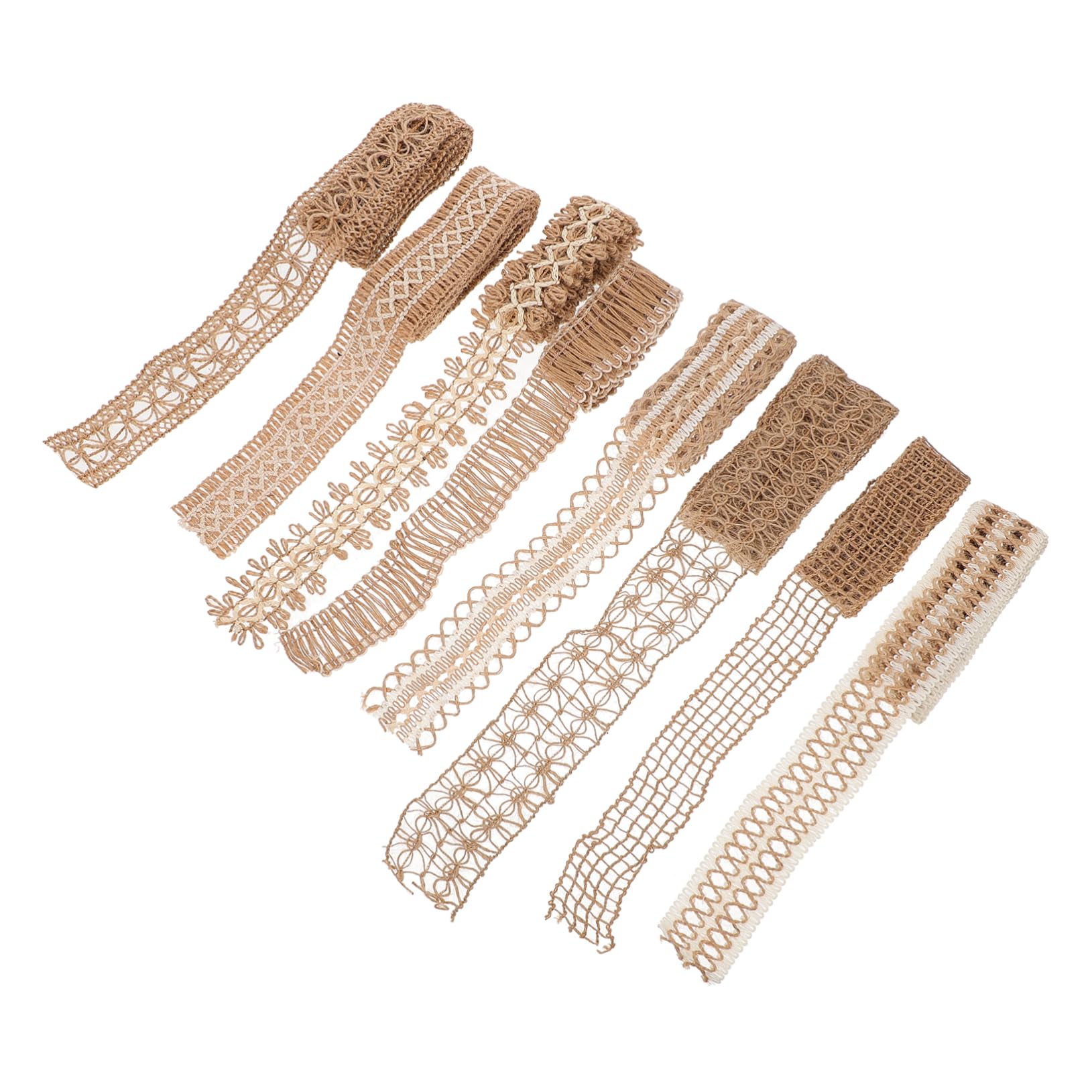 HOMSFOU 2 Sätze Teiliges Kreative Webbänder Jute Für Kleidung Schuhe Und Hüte Vielseitige Diy Bastelmaterialien Zur Dekoration Und Verpackung 8 Stück * 2