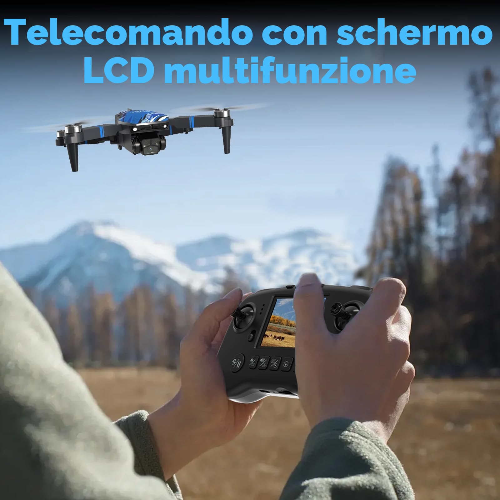 TT19LCD Drone con Fotocamera 4K per Adulti, Droni con 2,8 Pollici Schermo LCD Professionisti, Motore Brushless, Evitamento Ostacoli 270°, Mantenimento dell'altitudine RC Quadcopter per Principianti
