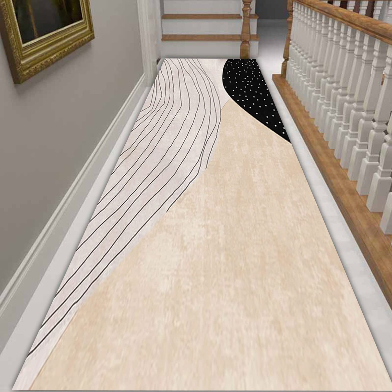 Modern Passage Tappeto Runner per Scale del Corridoio, Nordic Tappeto Cappeto Domestico Hotel Innnicata Corridoio Corridoio Tappeto Runner Lavabile Tappetini Antiscivolo (Size : 80x100cm)
