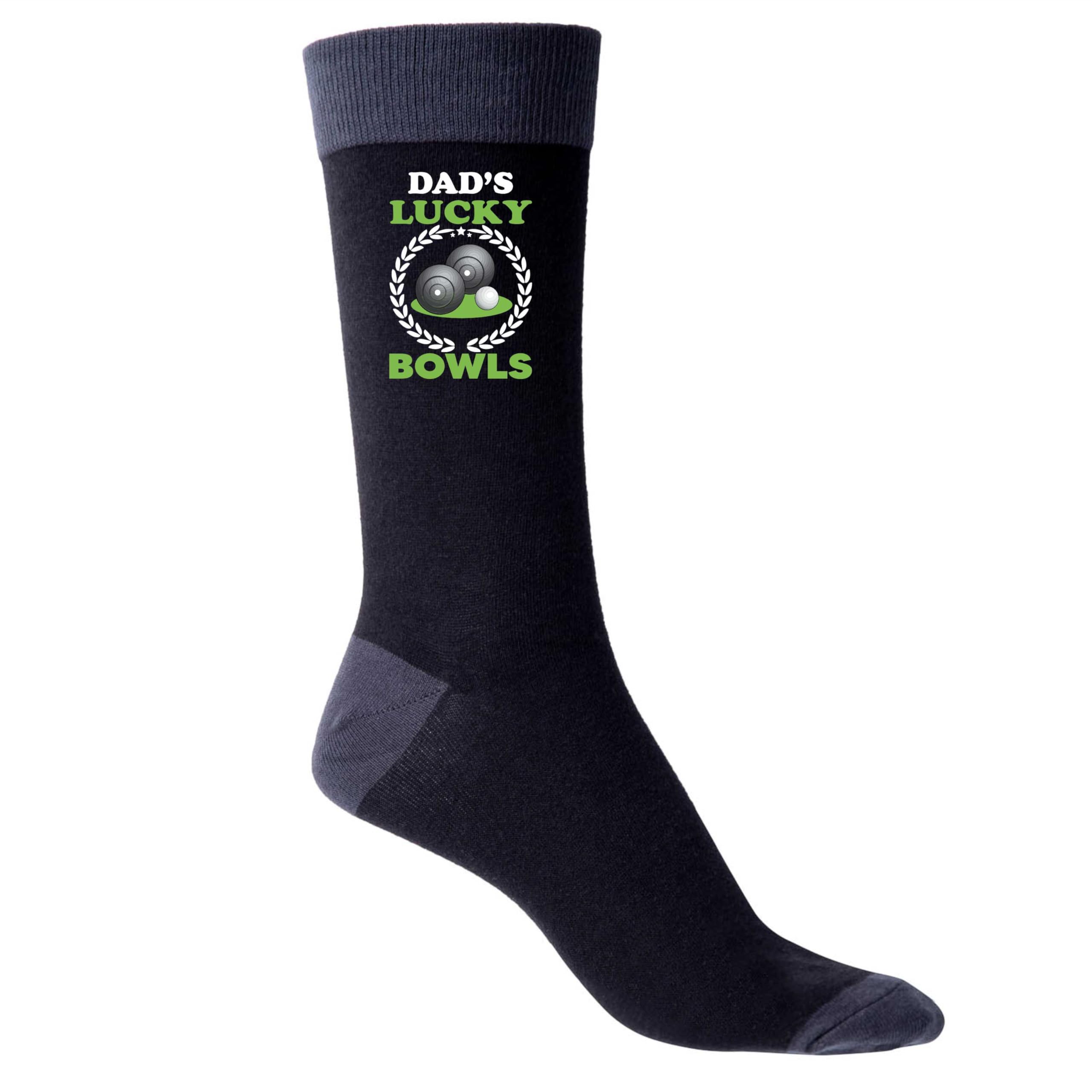 Print4u Men's Black Dad's Lucky Bowls Socks Crown Green Father's Day