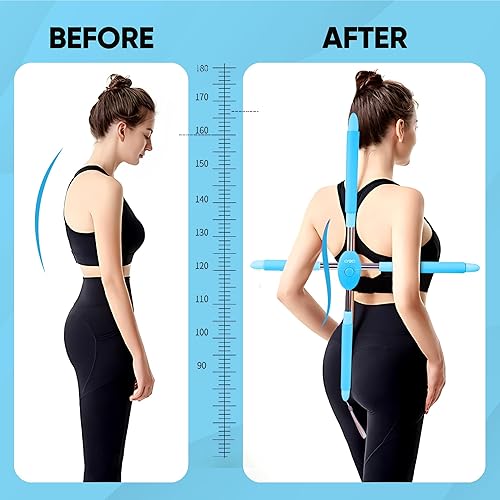 Miniatura 4 de Estirador de espalda para aliviar el dolor inferior – Corrector de postura de cuello y barra de alineación de columna vertebral – Barra de yoga para