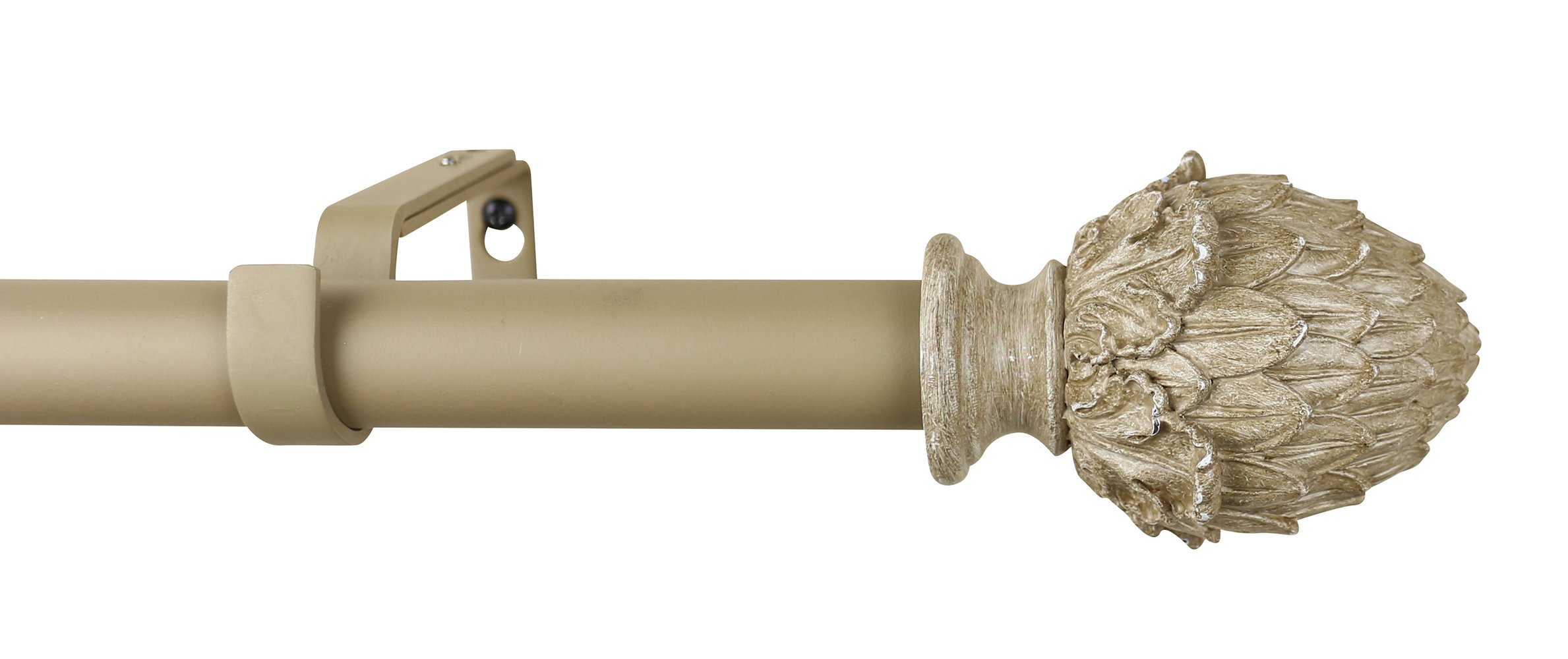 Urbanest 1-inch Diameter Artichoke Adjustable Single Drapery Curtain Rod, 84-inch to 120-inch, Cottage