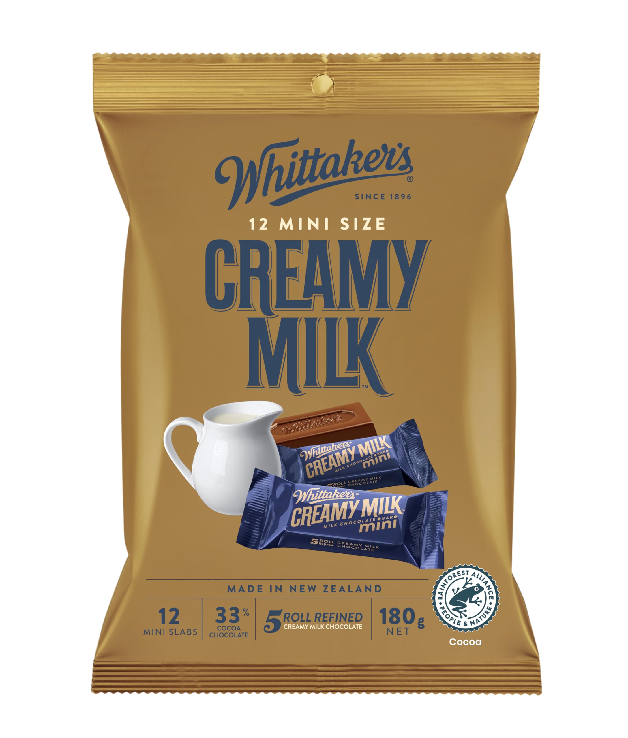 Whittaker's Creamy Milk chocolate Slabs 180g (pack of 12)