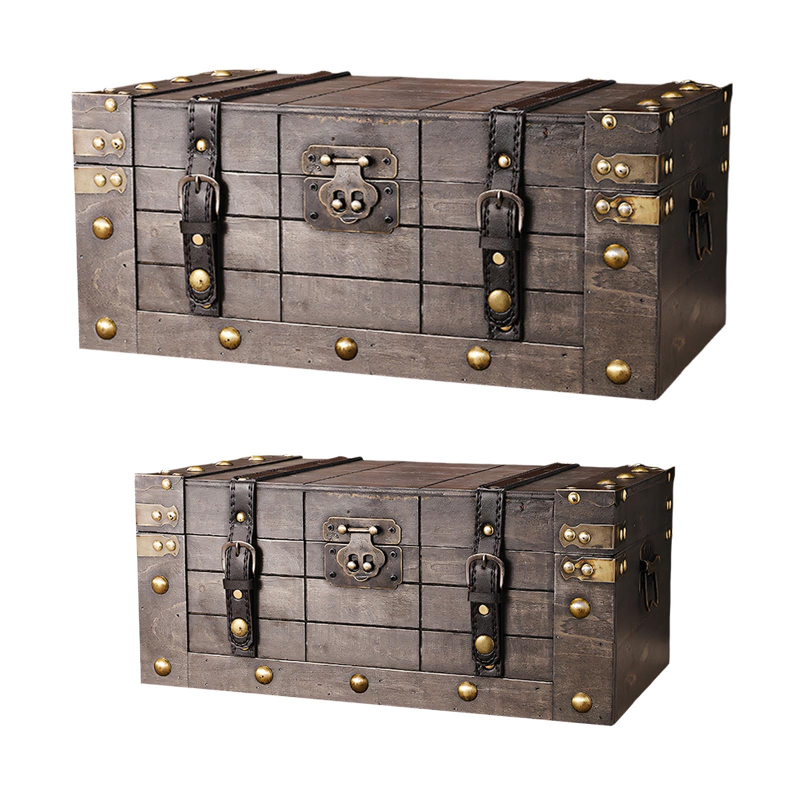 Piceioep Wooden Keepsakes Chest with for Jewelry and Accessories Organiser Secure Locking Storage Box